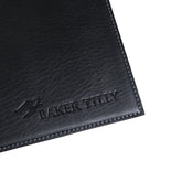 Black 17 x 12 Leatherette Square Corner Placemat w/ White Stitching